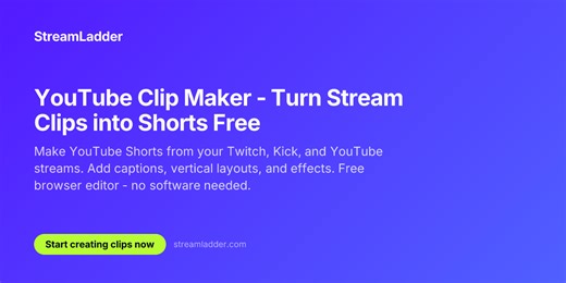 YouTube Clip Maker - Turn Stream Clips into Shorts Free