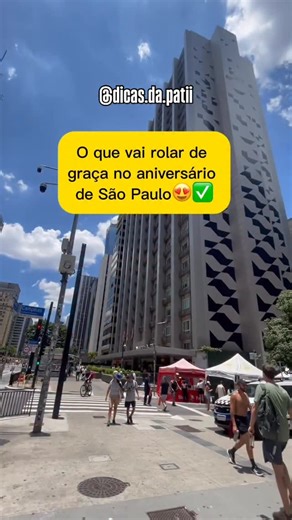 Patrícia on Instagram: "O Que vai rolar de graça no aniversário de São Paulo 😍✅🎂 *Ativação da Carmed 📍 Av. Paulista 2371 ⏰ 11:30h - 13h (podendo encerrar antes) 📆 25/01 Ganhe café e adesivo exclusivo! *Buser 📍 Av. Paulista 2239 ⏰ 9h - 12h 📆 25/01 Mostre o app baixado e ganhe café e adesivo exclusivo! *Drogaria São Paulo 📍 Av. Paulista, 266, Bela Vista ⏰ 11h - 14h 📆 25/01 Encontre seu mapa e colete pins exclusivos para ganhar brindes