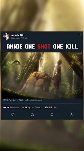 Annie one shot one kill #eren #annie #attackontitan