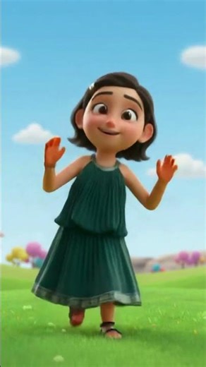 3D Kids Garden Animation Cute Cartoon Running Video of naira