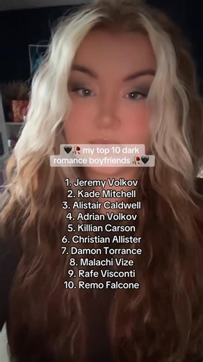 𝓬𝓱𝓪𝓷𝓲𝓬𝓮 on Instagram: "My top 10 dark romance boyfriends! 🖤🥀🫶🏼 If I had to alllllll the MMCs I’ve read ab from dark romance in a room and put them in a line, this is what my top 10 would look like. I fear some of these are obvious, as I never shut up about any of these characters (and I’m not sorry) Do we have any of the same top 10s?! #bookstagram #booklover #booksbooksbooks #darkromancereads #bookworm dark romance. Jeremy Volkov. Kade Mitchell. Killian Carson. Adrian Volkov. Malachi