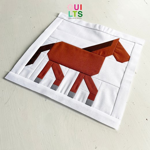 PDF Quilt Block Pattern – Horse – Modern Patchwork Animal Quilt - Etsy