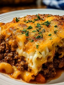 Cozy Night Beef Lombardi Casserole Ingredients: 1 pound ground beef 1 medium onion, chopped 2 cloves garlic, minced 1 can (15 ounces) tomato sauce 1 can (14.5 ounces) diced tomatoes, undrained ...... Full Recipe in Coʍmеոτ 💬 | Food Lovers