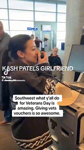 This is amazing!Alexis Wilkins, Kash Patel’s girlfriend, performs the National Anthem at an airport