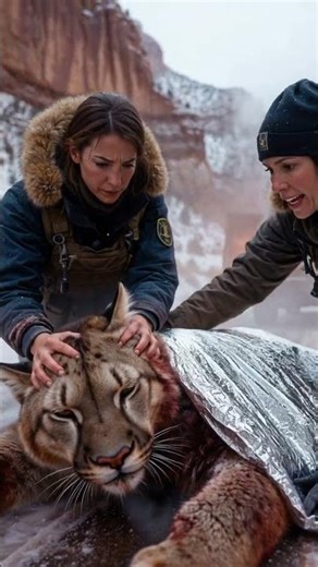 Frozen Canyon Miracle – Mountain Lion Rescue in Utah ❄️🐆 #MountainLionRescue #WildlifeRescue