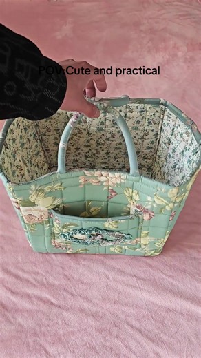 Washable Quilted Storage Tote for Home Organization