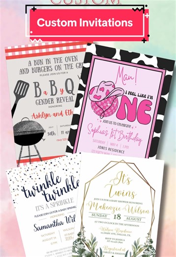 💌 Want something one-of-a-kind for your special day? We’ve got you! 🎀 Okie Invitations offers custom invitations made just for you — perfect for baby showers, birthdays & more! 📦 Made to order & available now on Etsy — link in comments to get started! #CustomInvitations #OkieInvitations #EtsyInvites #MadeToOrder #BabyShowerInvite #1stBirthdayIdeas #PersonalizedInvites