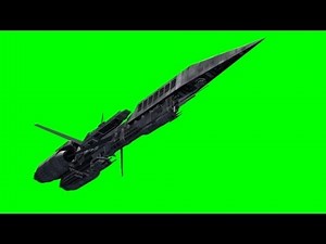 UFO Spaceship Battleship in fly over - green screen effects - free use