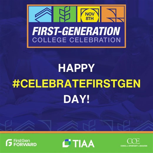 Today, November 8, is the ninth annual First-Generation College Celebration, and we hope you’ll join us and #CelebrateFirstGen. Our new president, Stephanie J. Bannister, sees the day as not only a chance to celebrate the more than 8 million first-generation students but also an opportunity to "renew our commitment to dismantling the barriers" to their success. Read her letter to our community here: https://www.firstgenforward.org/2025-fgcc-letter | FirstGen Forward