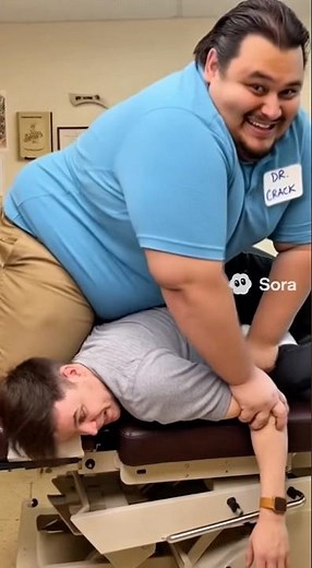 What kind of chiropractor is this!? 😂🩻 #Fail #FunnyShorts #Chiropractor #Comedy #ForYou