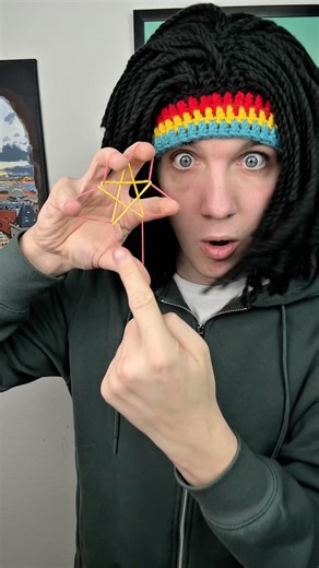 Secret of the Star Trick with 2 Rubber Bands ⭐🔗🪄#trick #magic #secret #opticalillussion #shorts