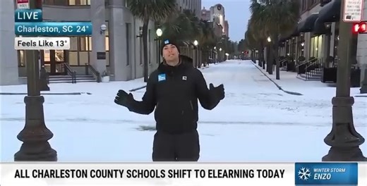 Schools and airports are closed as Winter Storm Enzo invades the Lowcountry. Meteorologist Jordan Steele is in Charleston, South Carolina, with an update on conditions - and a snow angel moment: | The Weather Channel