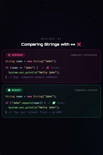 3 Mistakes to avoid in JAVA #java #javascript #python #pythonprogramming #coding #codingshorts #code