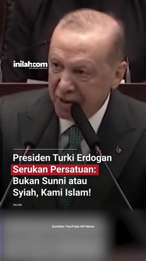 Presiden Turki Recep Tayyip Erdoğan menyerukan persatuan umat Islam dan menegaskan bahwa perbedaan mazhab tidak boleh menjadi sumber perpecahan. Dalam pernyataannya, Erdoğan menekankan bahwa umat Islam hanya memiliki satu agama, yakni Islam, terlepas dari perbedaan antara Sunni dan Syiah. - Selengkapnya kunjungi website dengan klik link di bio atau download aplikasi di AppStore dan Google Play Store. #inilahNews #Turki #RecepTayyipErdogan #Inilahcom