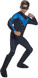 DC Comics Villains: Nightwing Costume for Kids by Rubies, Boy's Medium