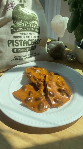 Microwave Pistachio Brittle✨ Made with the delicious & high quality @SettonFarms pistachios!! Their pistachios literally go with everything & make the perfect snack! Recipe below & check out Setton Farms for their delicious & nutritious pistachios (the also have a great array of seasoned ones) & for more easy recipes! Ingredients- ¼ cup granulated sugar 2 tbsp corn syrup ½ tbsp butter ¼ tsp baking soda Dash of vanilla ¼ cup Setton Farms Dry Roasted with Sea Salt Pistachios (shelled) Directions- 