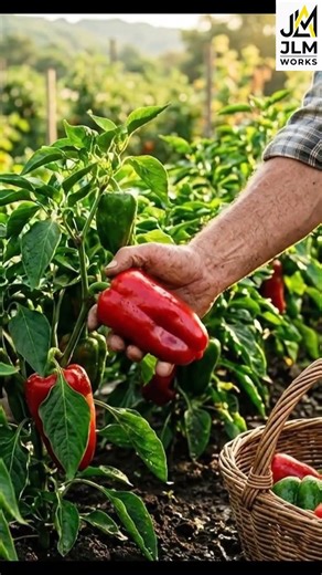 Planting Red and Green Bell Pepper