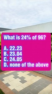 What is 24% of 96? #mathwithprincess #mathematics #mathskills #mathviral #mathtest #math #mathchallenge #mathquestion #trendingmath #trendingpost #trendingvideo #reels #reelsfb #reelsfbvideo #fypシ゚viralシ | Math with Princess