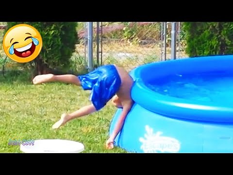 Funny Babies Playing Water In The Pool | Just Cute
