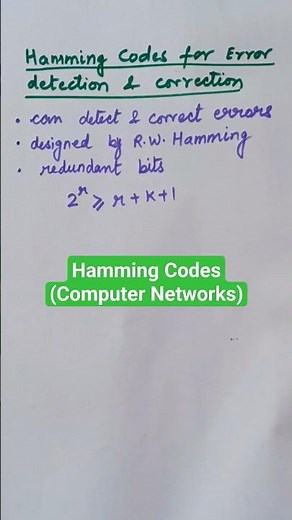 Hamming Codes for error detection & correction