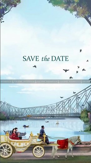 Save The Date Animation Video | Wedding Invitation for WhatsApp | Cartoon Animation Wedding Invite