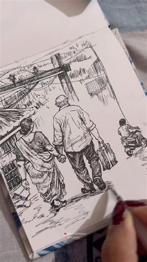 Sketched a random old couple | Love like this | Bairan #artwork #sketch #couplesketch #youtubeshorts
