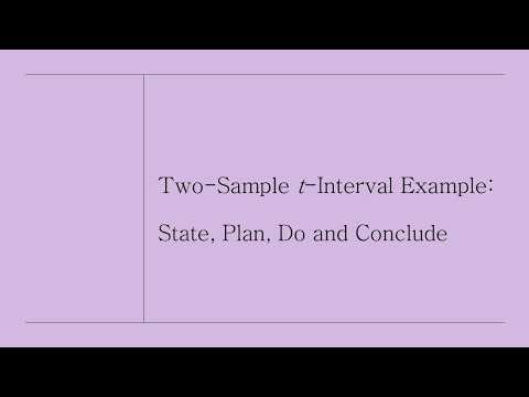 Two-Sample t-Interval Example: State, Plan, Do and Conclude