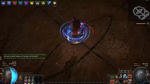 Firestorm of Pelting does real good against bosses (that don't move). Uber Exarch can't handle the heat.