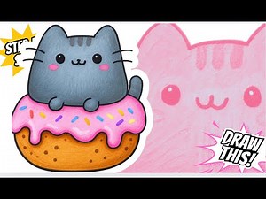 How to Draw the Cutest Cat Doughnut Ever 🍩✨ | Easy Pusheen-Inspired Kawaii Tutorial
