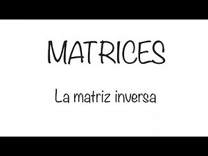 Matrices. La matriz inversa