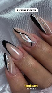 Shiine with elegant black gold nails 🖤💫✨#Nails #NailArt #Nailsdesign #Nailsofinstagram #NailInspo #NailStyle #NailGoals #BeautifulNails #NailAddict #Nailsonfleek #NailLover #Manicure #NailsDone #NailPolish #NailInspiration #Nails💅 | Manichiura cu gel