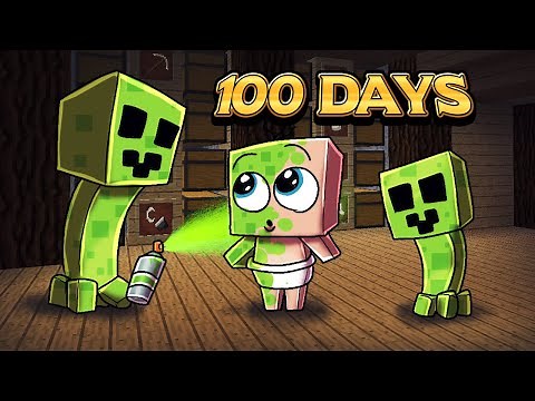 Surviving 100 DAYS as a CREEPER in Minecraft! (Creeper Life Movie)