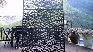 Metal Privacy Screen, 6FT Outdoor Privacy Screen, Freestanding Privacy Screen with Stable Base, Outdoor Privacy Fence for Patio, Garden, Balcony and Backyard