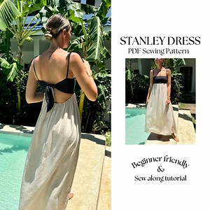 Tie Back Maxi Dress PDF Sewing Pattern: Linen Sundress (sizes XXS-XXL) - Etsy Australia