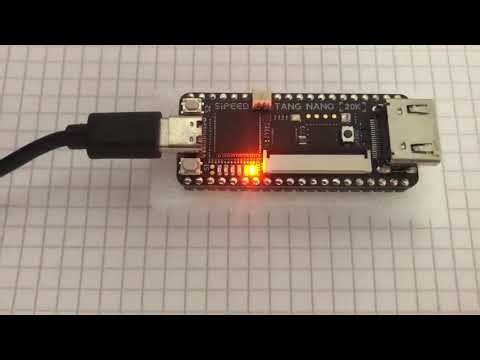 a simple 27MHz PWM output at 50% duty cycle to drive an LED on tang nano 20K #fpga