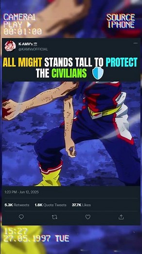 ALL MIGHT STANDS TALL TO PROTECT THE CIVILIANS 🛡️ | #anime #animeedit #myheroacademia