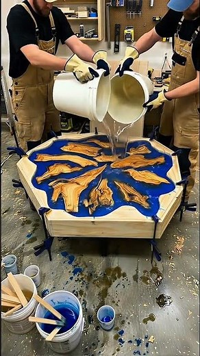 DIY Luxury Octagon Table Build 🪵✨ #Woodworking #Epoxy #DIY