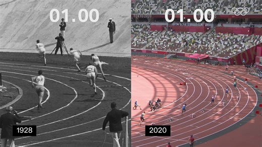 The men's 400m hurdles final 92 years apar‍t #tbt Amsterdam 1928 vs Tokyo 2020 Karsten Warholm | Team GB | Team Norway | World Athletics | Olympics