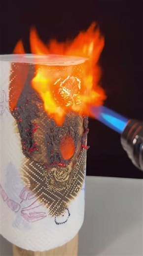 Powerful Lighter vs Kitchen Roll #kitchen #experiment #lighter #powerful #viral