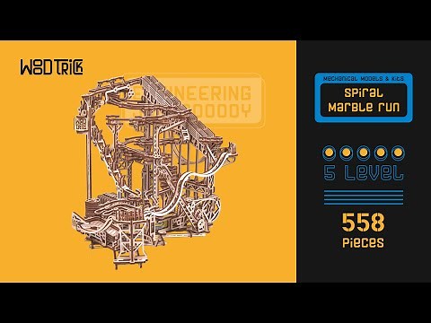 Spiral Marble Run - Wood Trick instructions 3d model perpetual motion