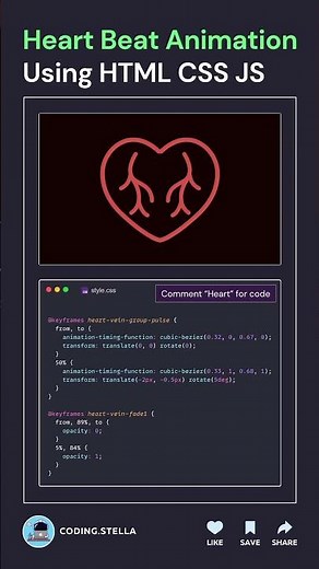 Heart Beat Animation 💓 HTML CSS #shorts #coding #webdevelopment