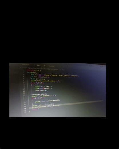 #cprogramming #bcastudent #learncoding basic try Array Program in C | Marksheet Example