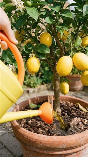 Secret fertilizer for lemon tree #gardening #fertilizer #lemonplant