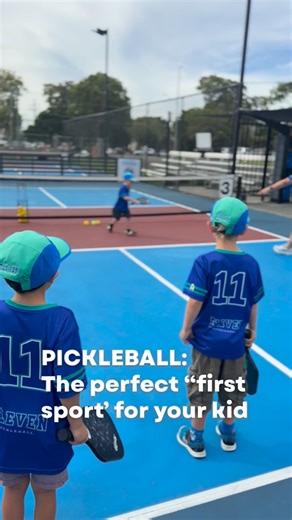 Eleven Pickleball | Kids Pickleball Coaching on Instagram: "We start our kids group pickleball classes from 5 years old. It’s such a great first sport for kids, why? Because: • We keep group sizes small and lessons to 30 mins to keep easily distracted little minds entertained and able to focus • They start achieving quickly! Connecting paddle to ball, and hitting over the net in no time (after a few misses perhaps 😉) • Mixing up lessons with fun games and activities • Small courts, mean little 