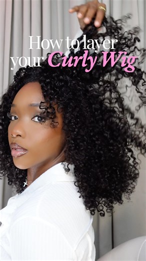 How to layer your Curly wig 💕#curlyhair #hairtutorial #naturalhair #protectivestyles #haircut