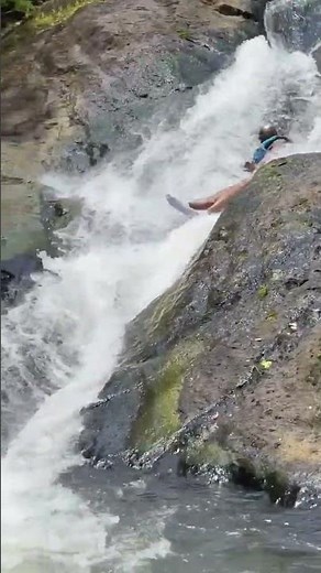 When going down a natural water slide in a Puerto Rico rain forest 😆