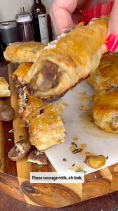 LOADED SAUSAGE ROLLS 2.0 I did not think I could better them but I have - chestnuts???? Save this you will want them on repeat Gravy?? 450g sausagemeat stuffing your choice I used sage and onion sausagemeat 1 pack of puff pastry 12 cooked chestnuts smashed 100g Wensleydale and cranberry cheese grated on a box grater 1 egg yolk for glazing Oven at 200°C 25-30mins #viralvideos #trendingreels #pastry #sausage #cheese #snack #reels #reelitfeelit #feelitreelit #sausagerolls #need #igfood #igfoods #ee