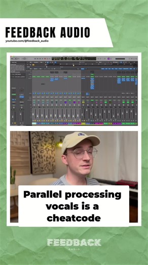 Create a unique vocal effect by using parallel processing. Keep the lead vocal dry and add chorus, phaser, distortion, or reverb to the background vocal. Then tuck it behind for a clean AND processed sound. #VocalEffects #ParallelCompression #AudioProduction #MusicProduction