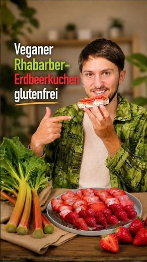 Veganer Rhabarber-Erdbeerkuchen glutenfrei