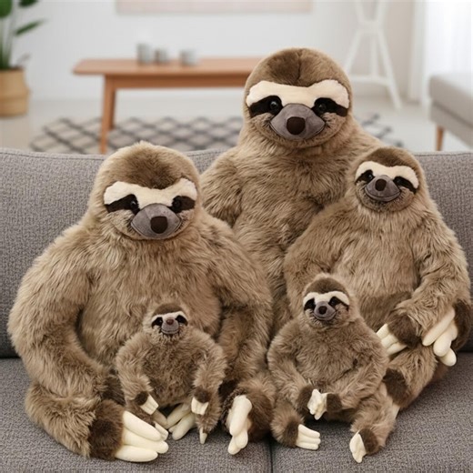 Plush Sloth Toy – Cute Stuffed Animal Pillow, Soft Brown Plush With Claws, Cozy Kids Room Decor, Handmade Cartoon Sloth Gift for Children - Etsy